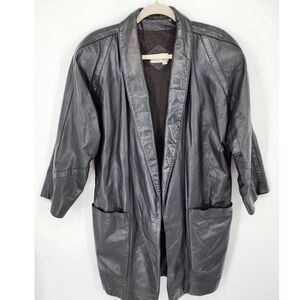 Men's Gray Leather Jacket
